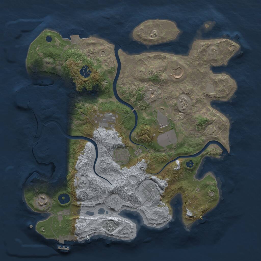 Rust Map: Procedural Map, Size: 3500, Seed: 1119670140, 14 Monuments
