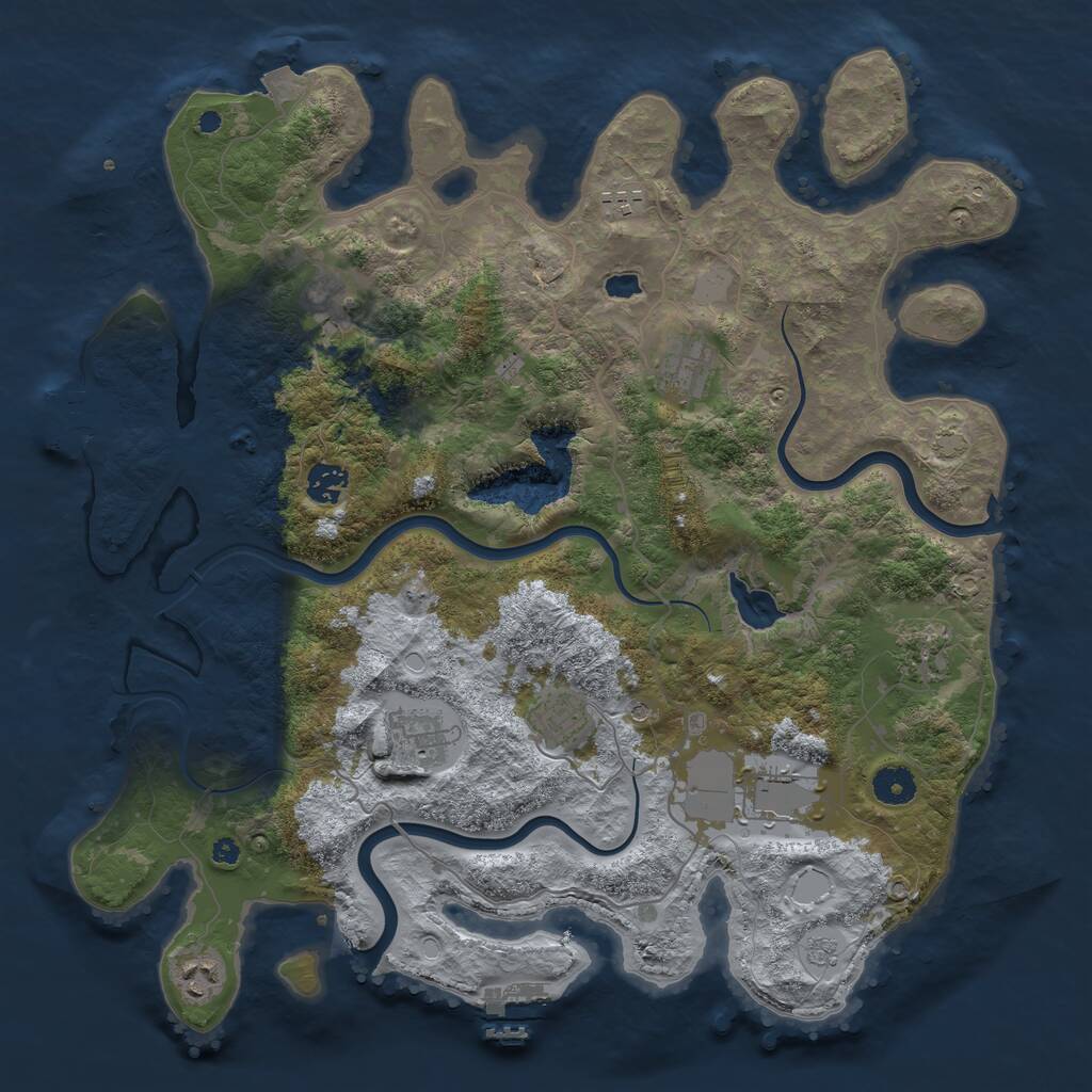 Rust Map: Procedural Map, Size: 4000, Seed: 425857352, 15 Monuments