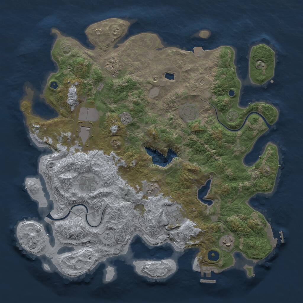 Rust Map: Procedural Map, Size: 4000, Seed: 1739012731, 13 Monuments