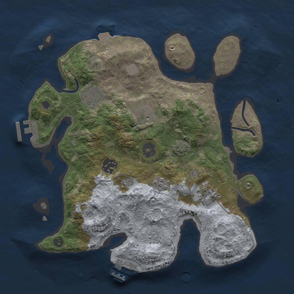 Rust Map: Procedural Map, Size: 3000, Seed: 1388912129, 11 Monuments