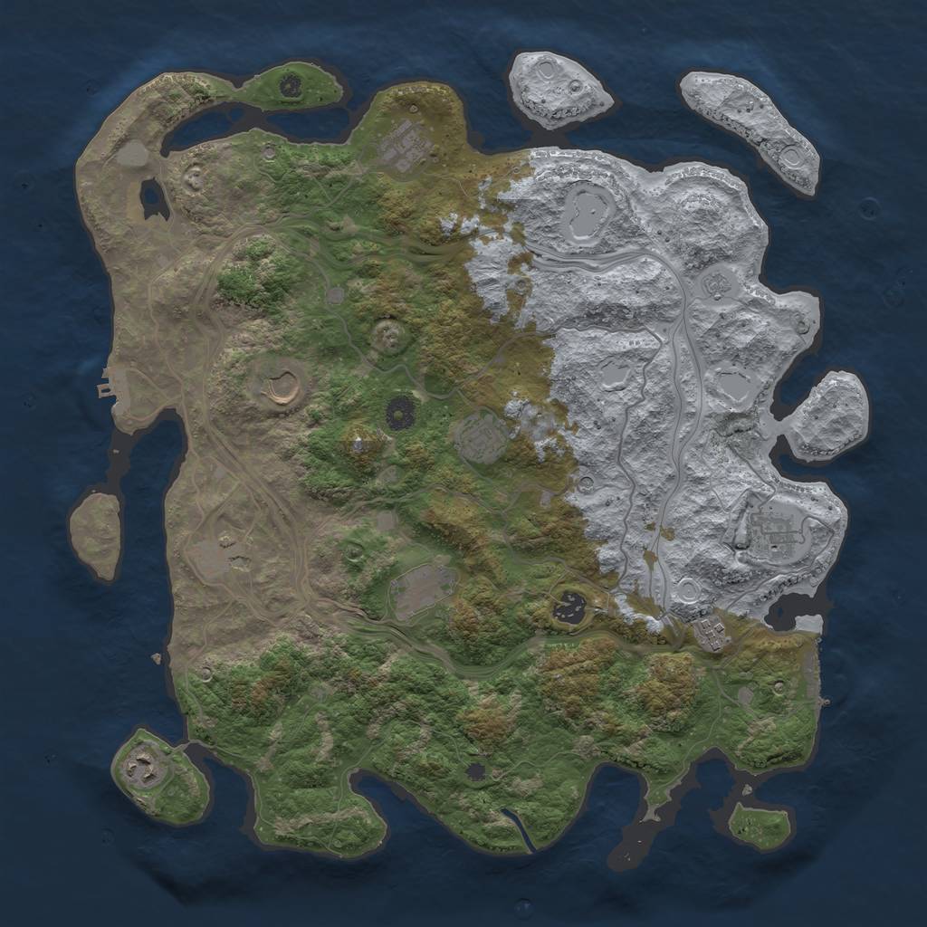 Rust Map: Procedural Map, Size: 4250, Seed: 361952197, 18 Monuments