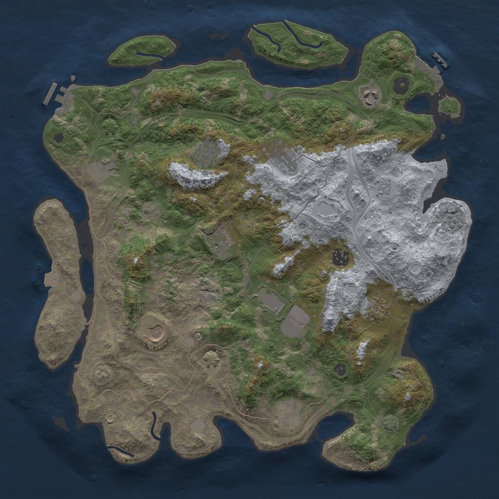 Rust Map: Procedural Map, Size: 4250, Seed: 1152287873, 17 Monuments