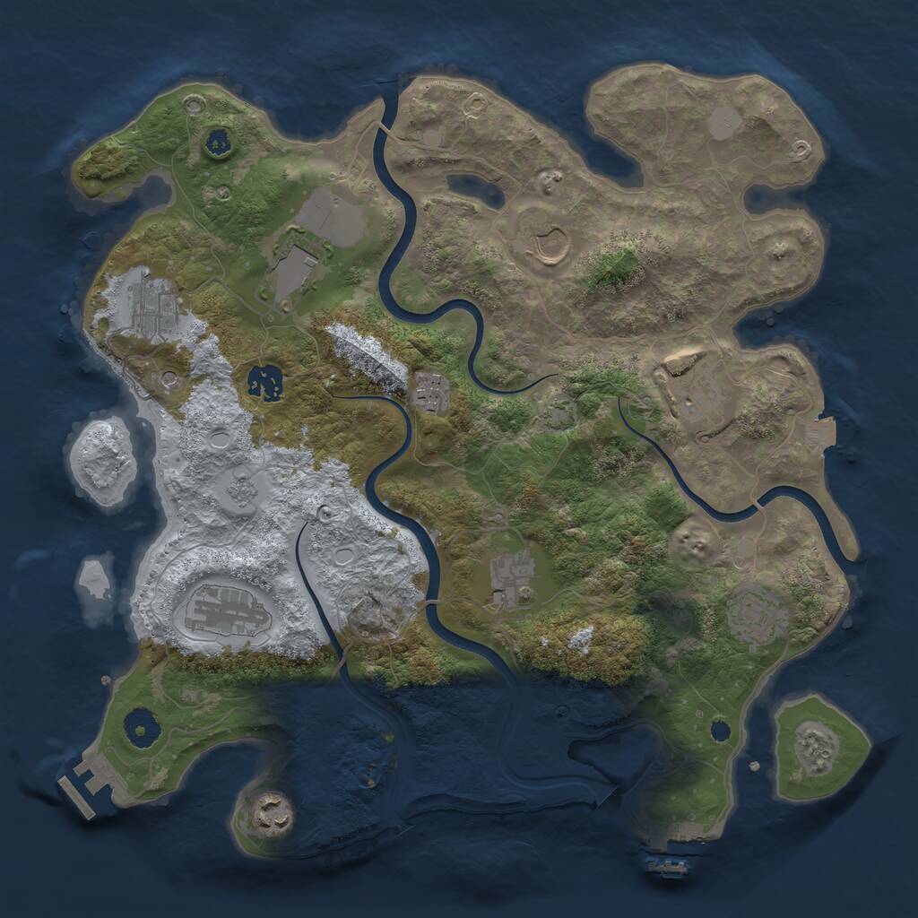 Rust Map: Procedural Map, Size: 3700, Seed: 1553992938, 16 Monuments