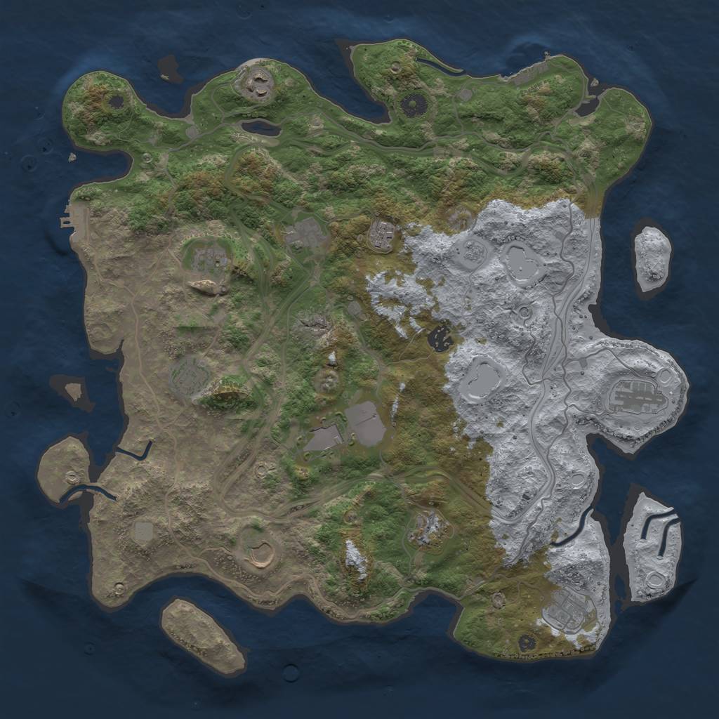 Rust Map: Procedural Map, Size: 4250, Seed: 899767438, 20 Monuments