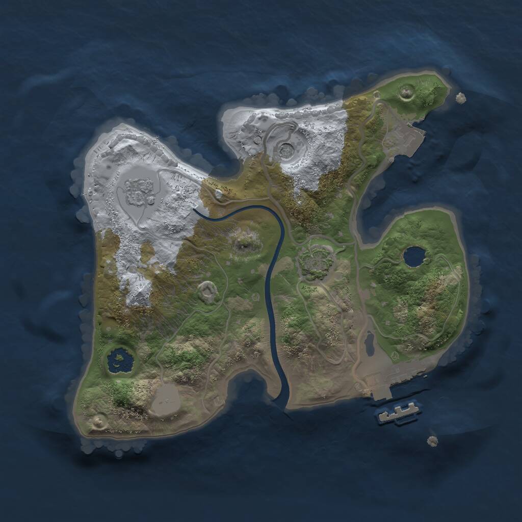 Rust Map: Procedural Map, Size: 2000, Seed: 489913371, 5 Monuments