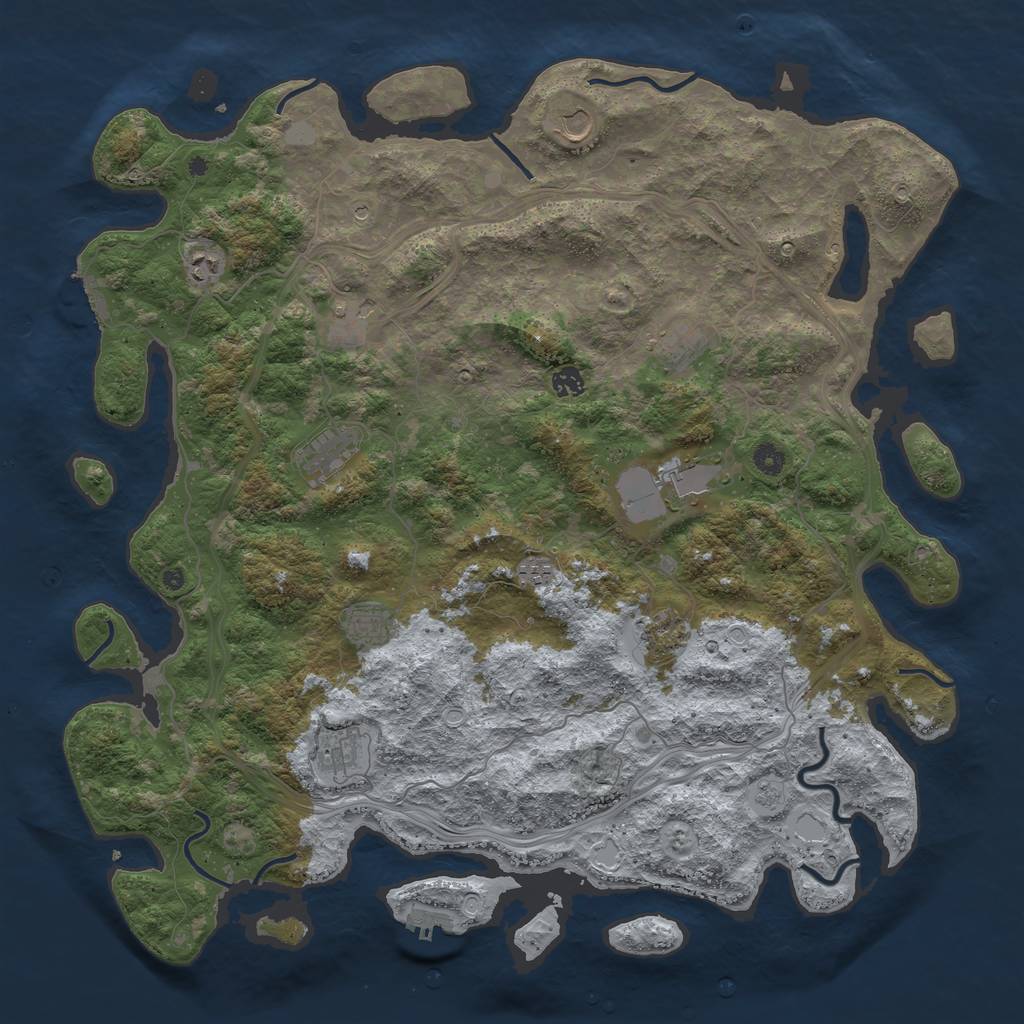 Rust Map: Procedural Map, Size: 4800, Seed: 806223491, 20 Monuments