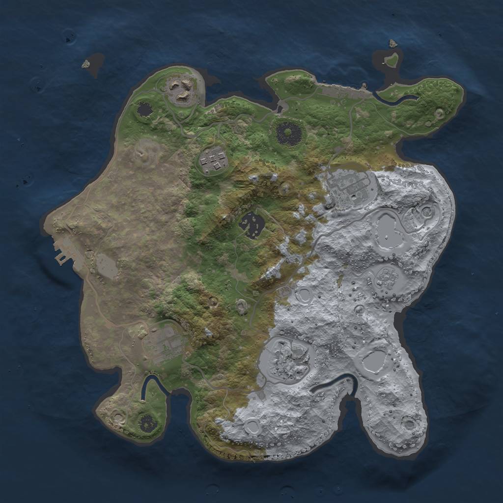 Rust Map: Procedural Map, Size: 3000, Seed: 136146167, 15 Monuments