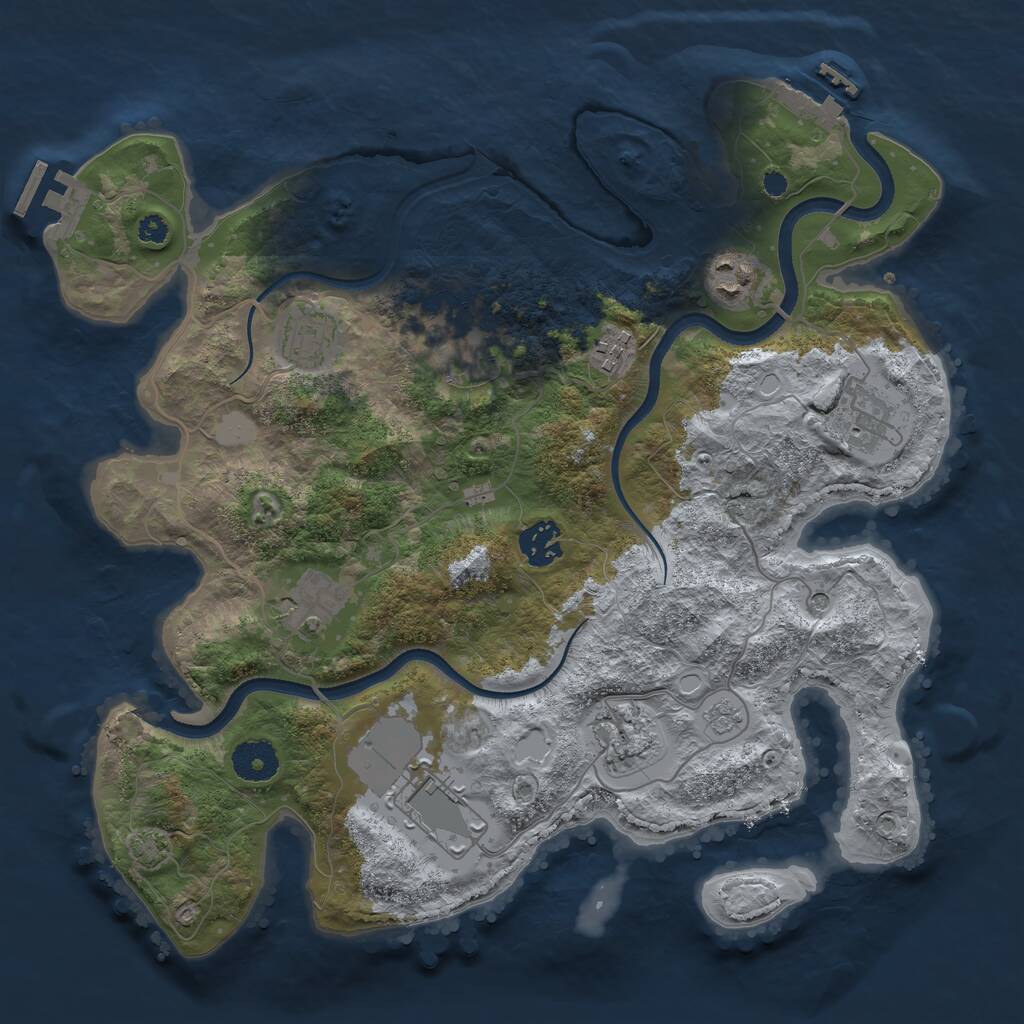 Rust Map: Procedural Map, Size: 3500, Seed: 8978161, 15 Monuments