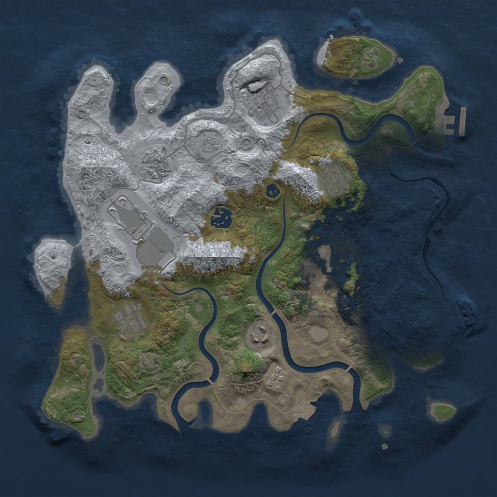 Rust Map: Procedural Map, Size: 3500, Seed: 67776654, 15 Monuments