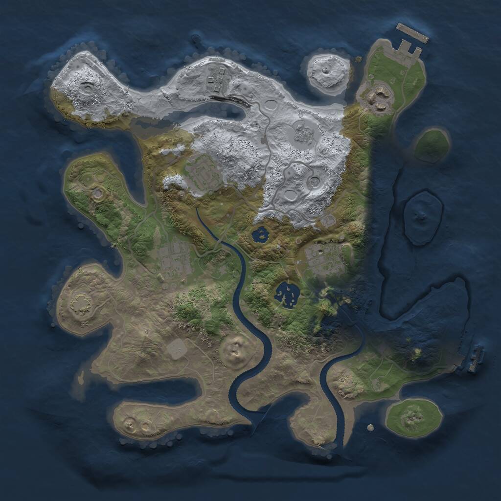 Rust Map: Procedural Map, Size: 3000, Seed: 110259325, 12 Monuments