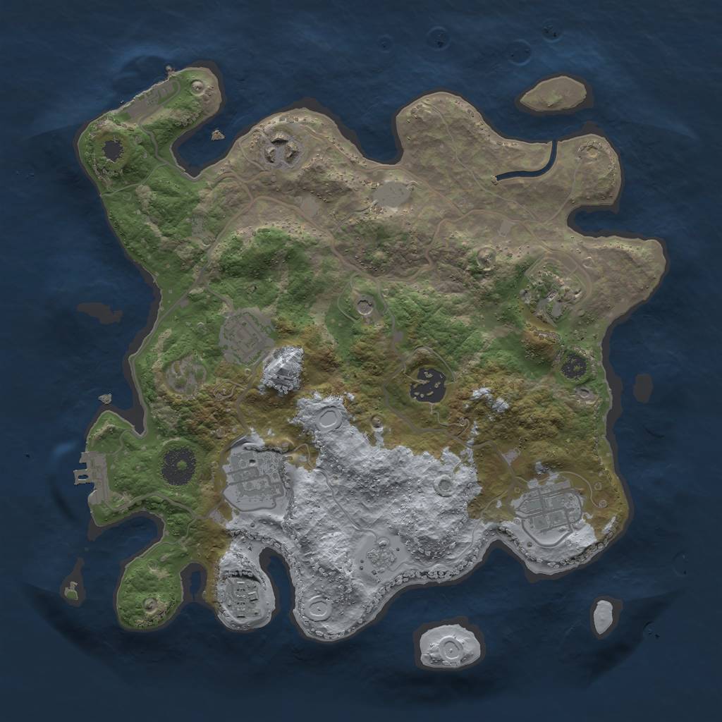 Rust Map: Procedural Map, Size: 3000, Seed: 295055566, 16 Monuments