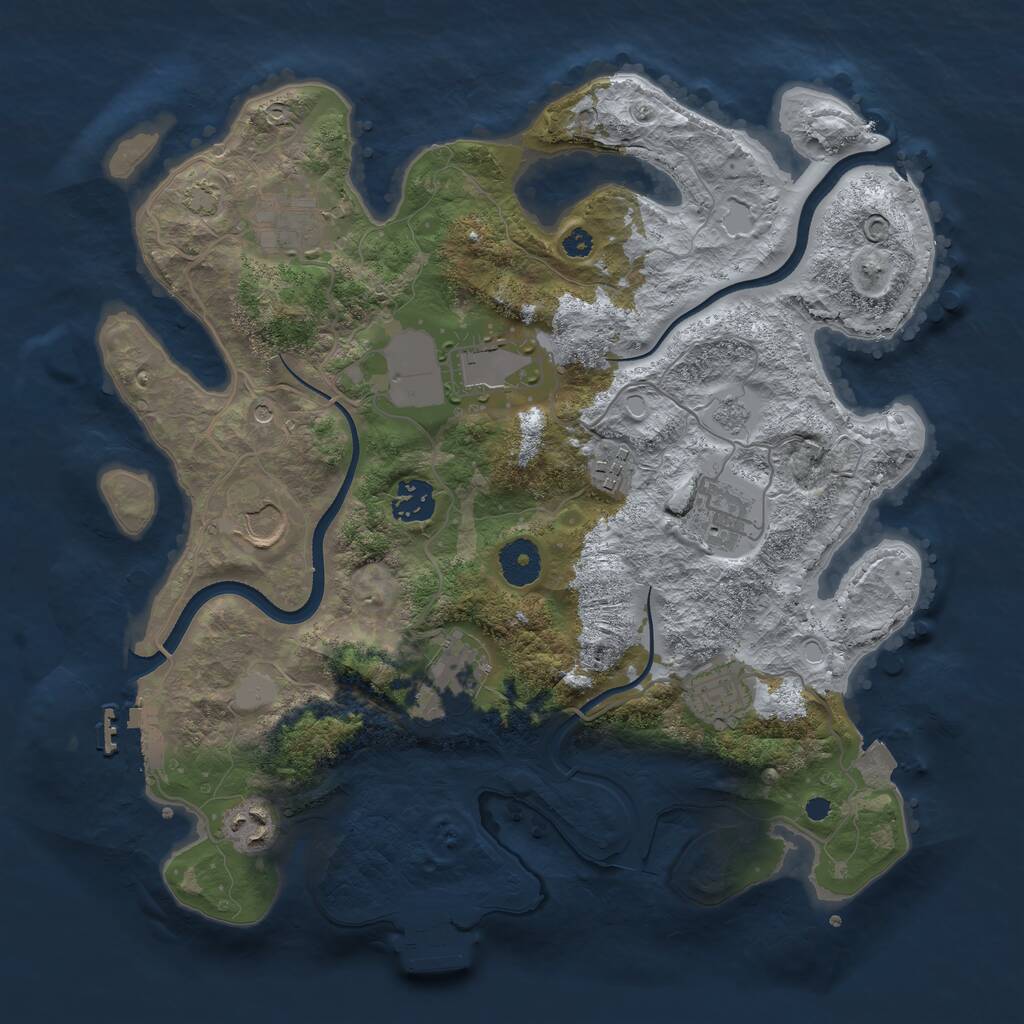 Rust Map: Procedural Map, Size: 3500, Seed: 797717412, 15 Monuments