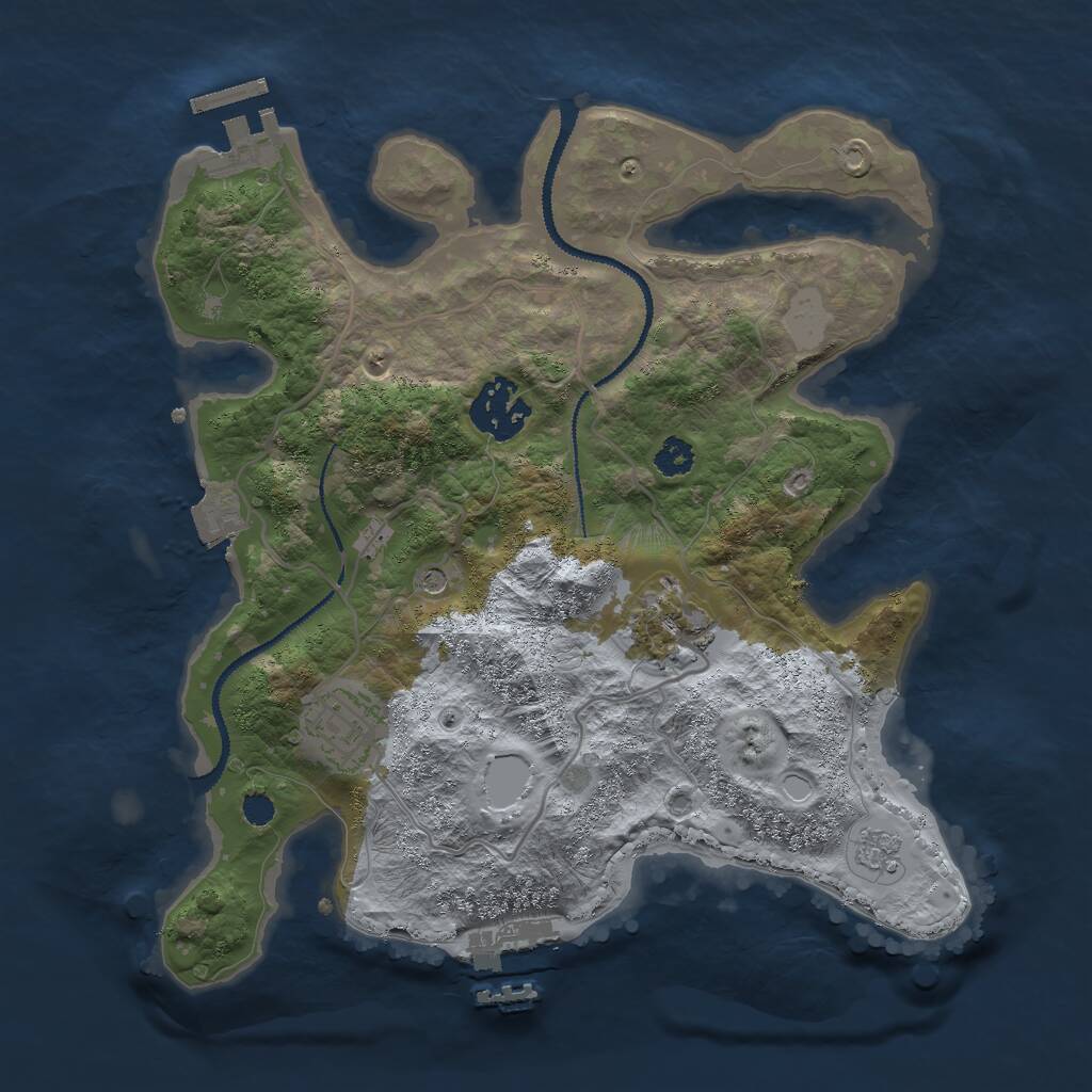 Rust Map: Procedural Map, Size: 2800, Seed: 296279339, 8 Monuments