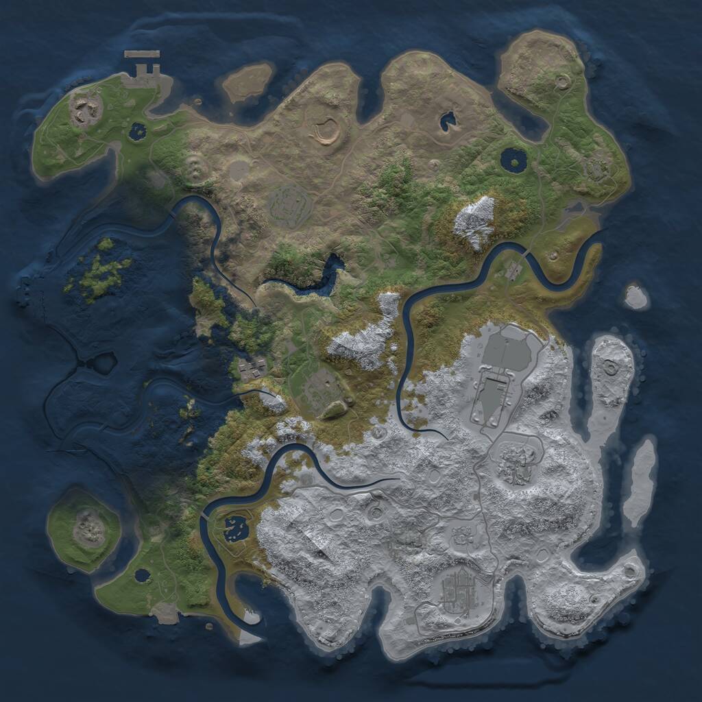 Rust Map: Procedural Map, Size: 4000, Seed: 249310757, 15 Monuments
