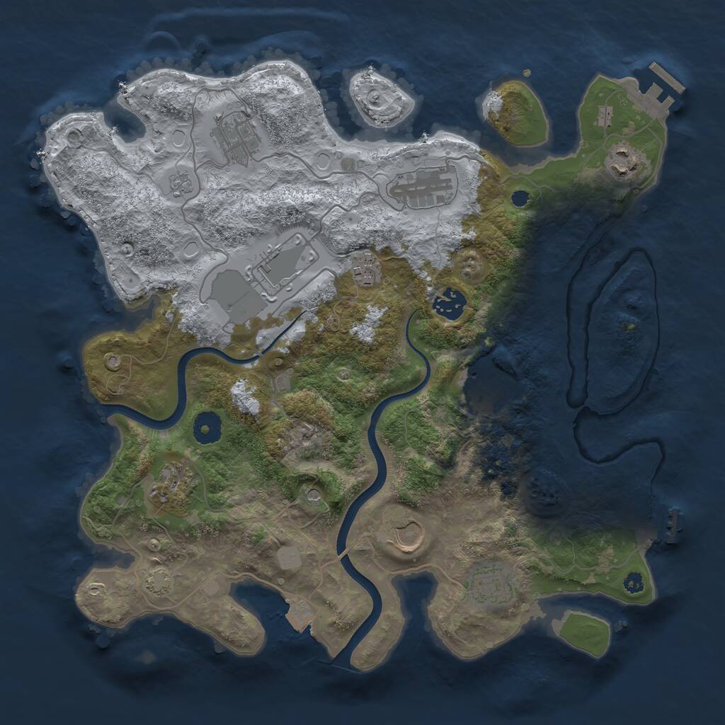 Rust Map: Procedural Map, Size: 3500, Seed: 181102914, 16 Monuments