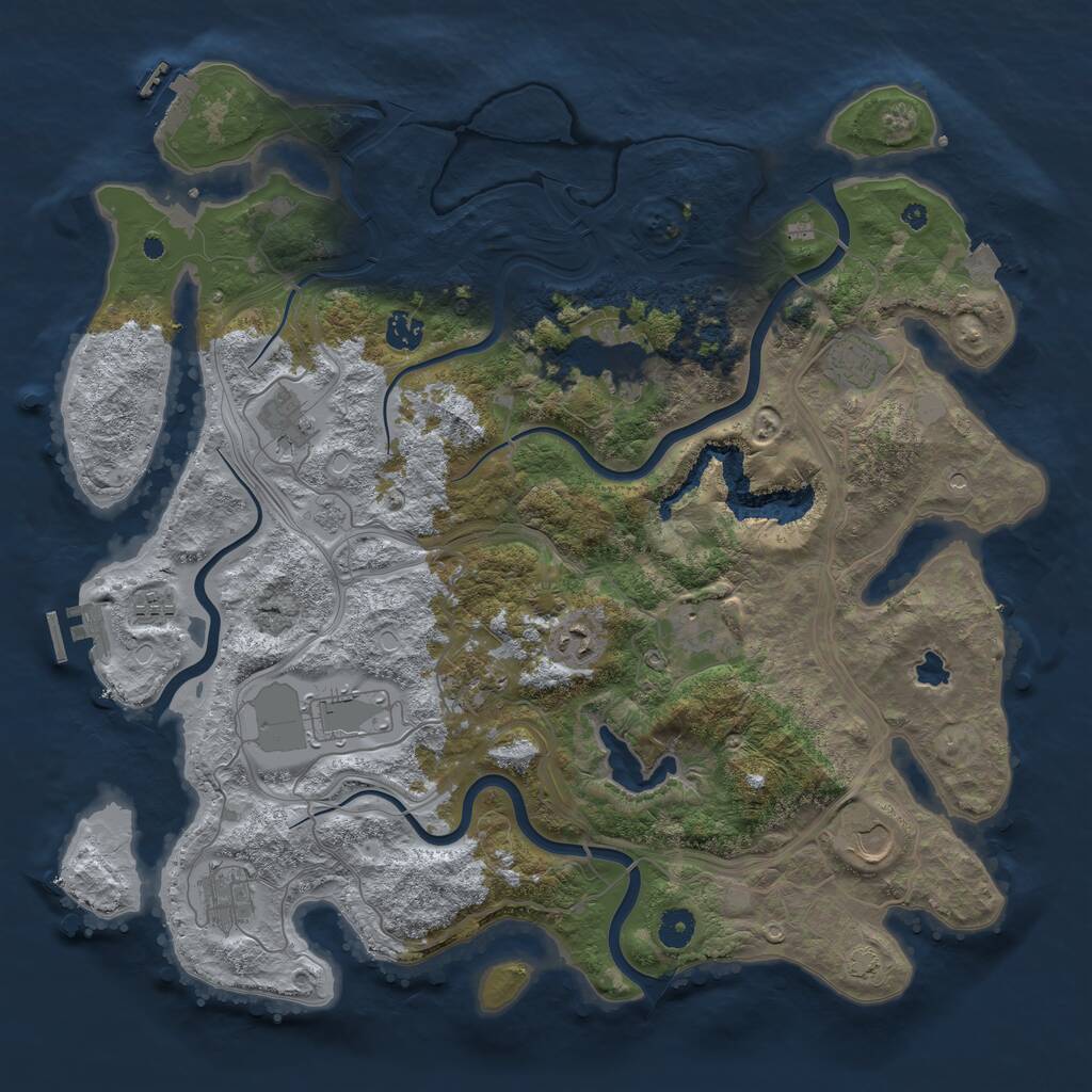 Rust Map: Procedural Map, Size: 4250, Seed: 2399769, 17 Monuments