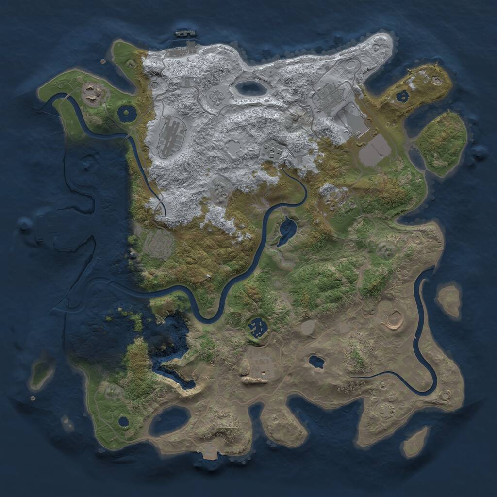 Rust Map: Procedural Map, Size: 4000, Seed: 818570931, 16 Monuments