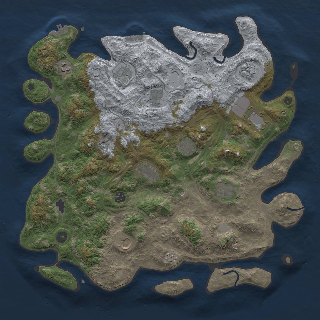 Rust Map: Procedural Map, Size: 4250, Seed: 1566517668, 18 Monuments