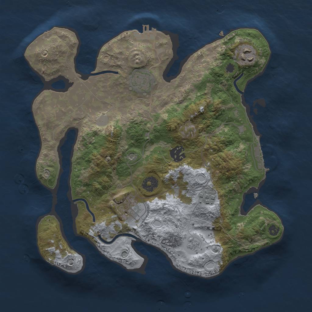 Rust Map: Procedural Map, Size: 3000, Seed: 665954906, 14 Monuments