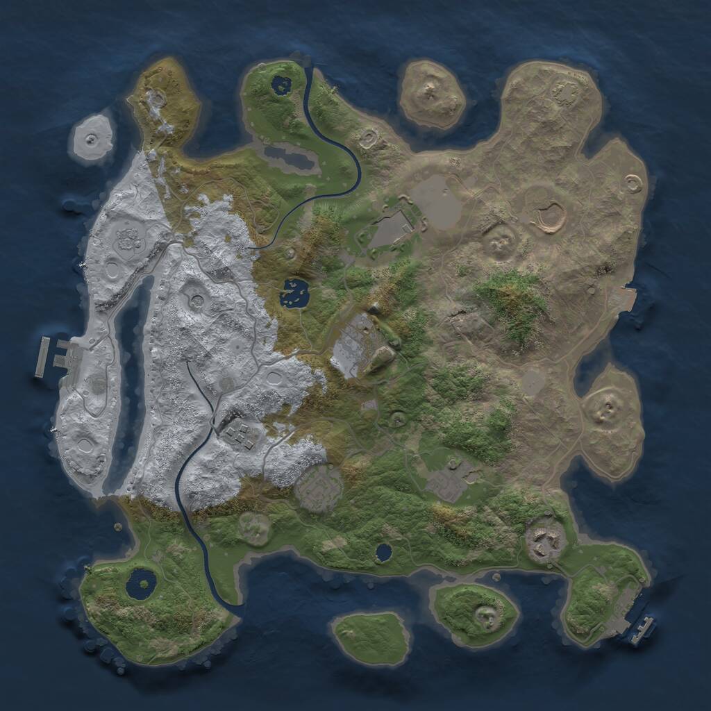 Rust Map: Procedural Map, Size: 3500, Seed: 82945924, 14 Monuments