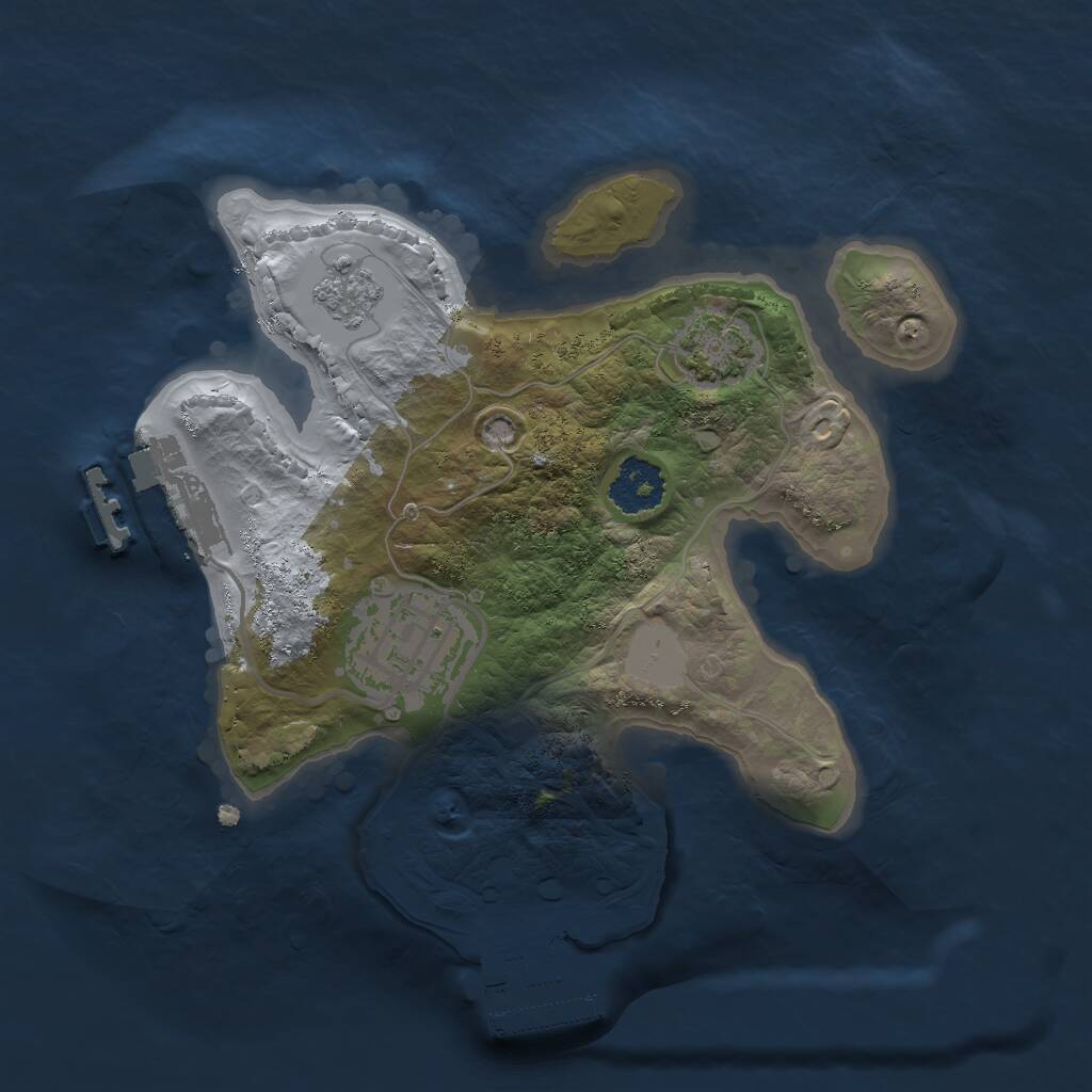 Rust Map: Procedural Map, Size: 2000, Seed: 1359201488, 6 Monuments