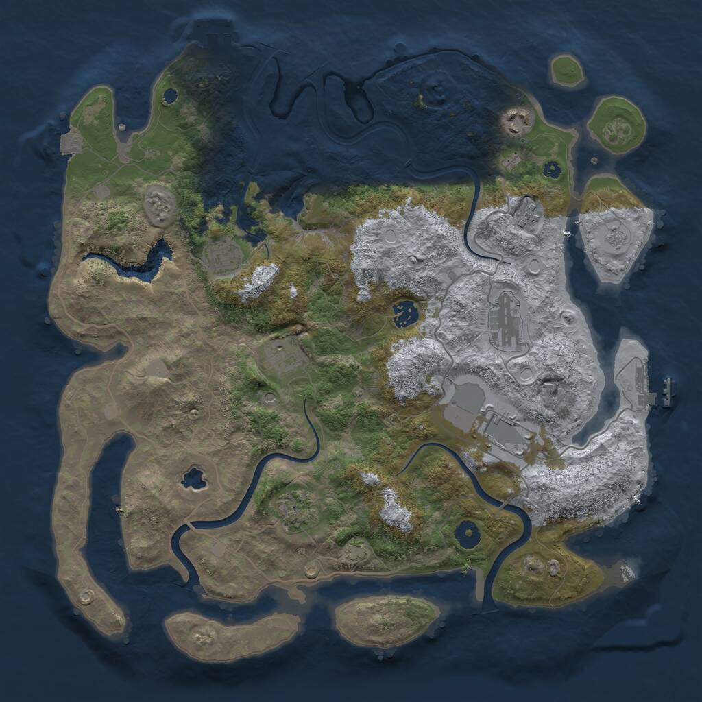 Rust Map: Procedural Map, Size: 4000, Seed: 588678639, 14 Monuments