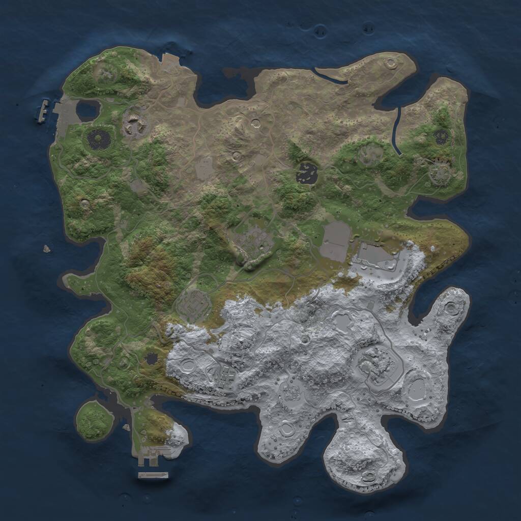 Rust Map: Procedural Map, Size: 3500, Seed: 1432, 13 Monuments