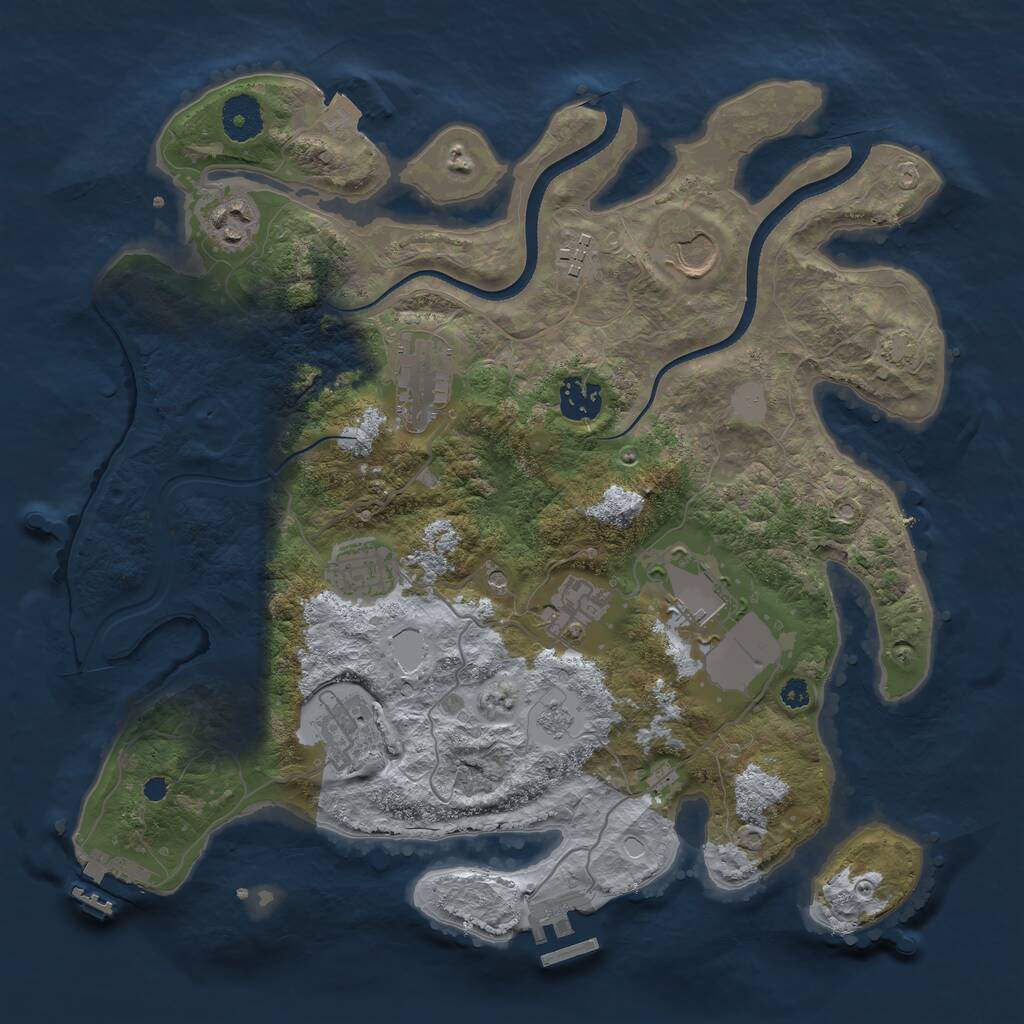 Rust Map: Procedural Map, Size: 3500, Seed: 65338533, 15 Monuments