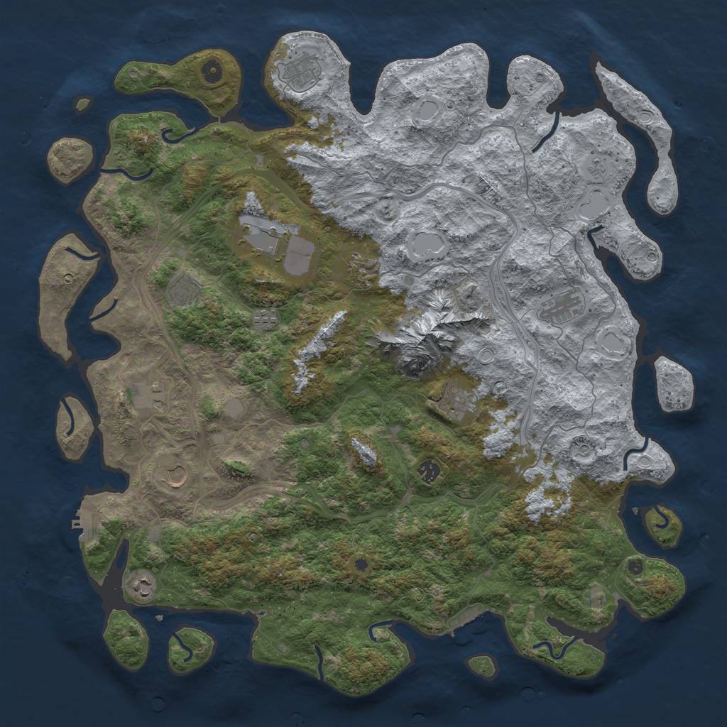 Rust Map: Procedural Map, Size: 5000, Seed: 963354, 20 Monuments