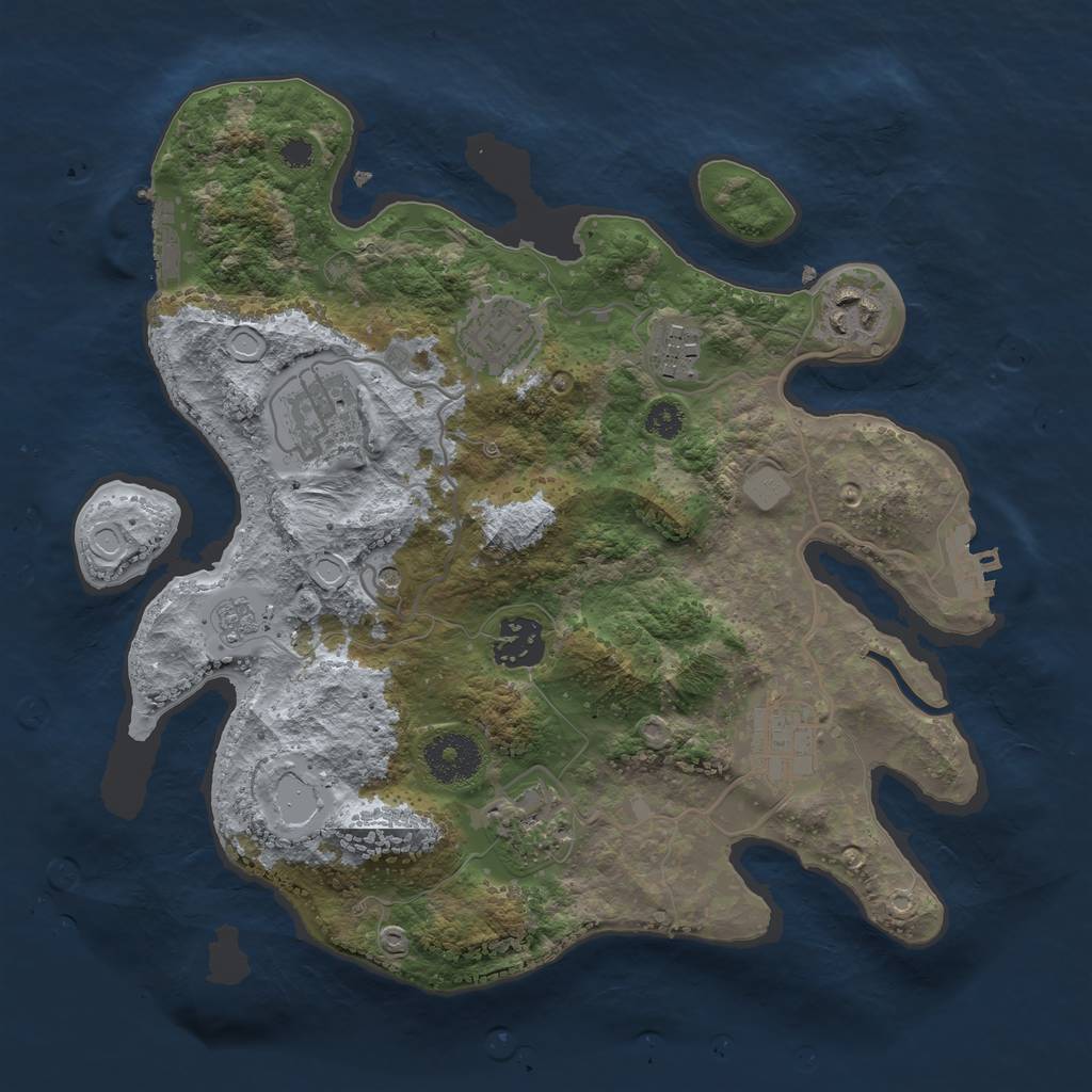 Rust Map: Procedural Map, Size: 3100, Seed: 7852304, 16 Monuments