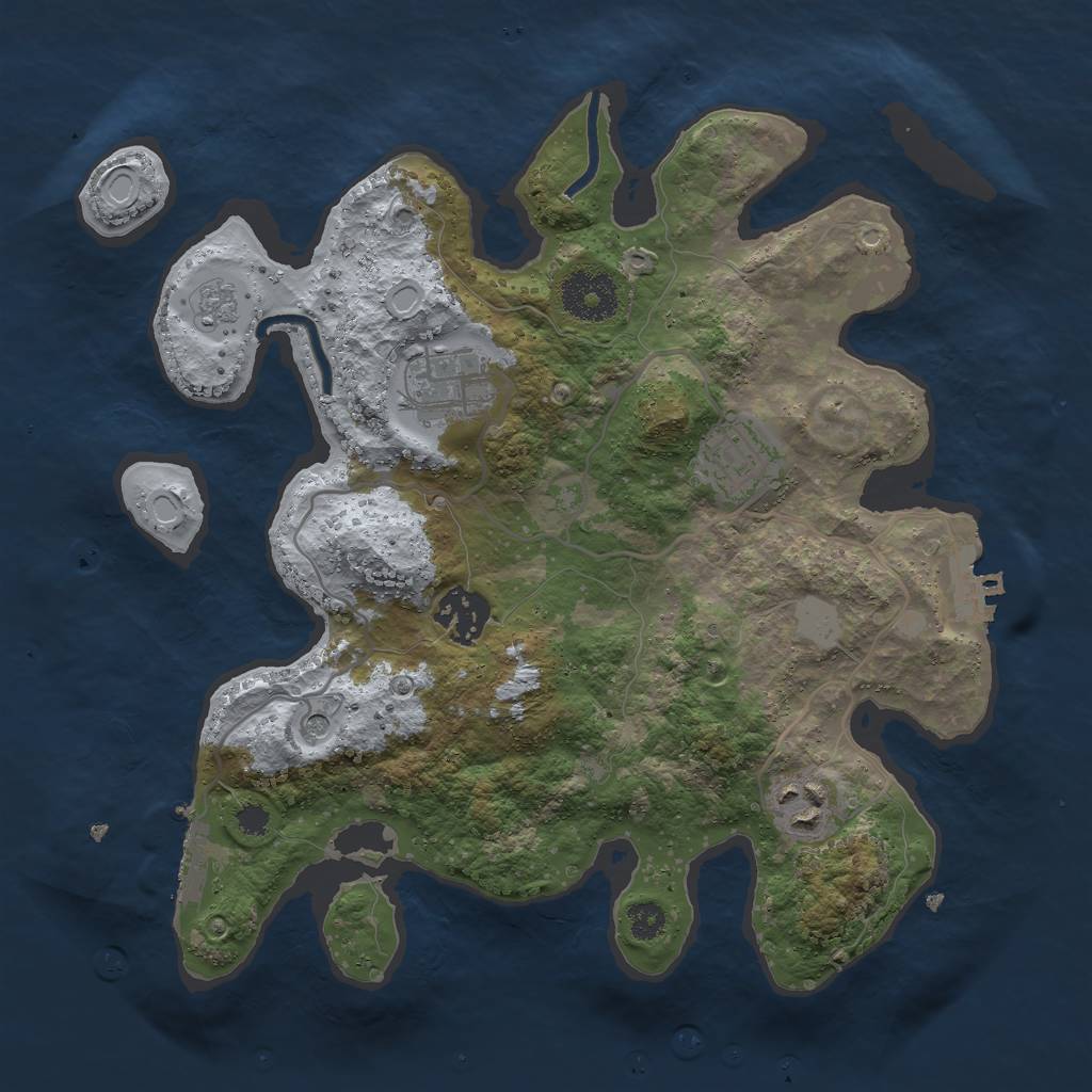 Rust Map: Procedural Map, Size: 3000, Seed: 93175, 13 Monuments