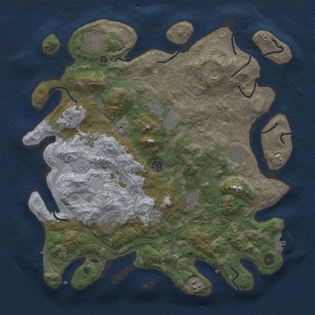 Rust Map: Procedural Map, Size: 4250, Seed: 1491320077, 18 Monuments