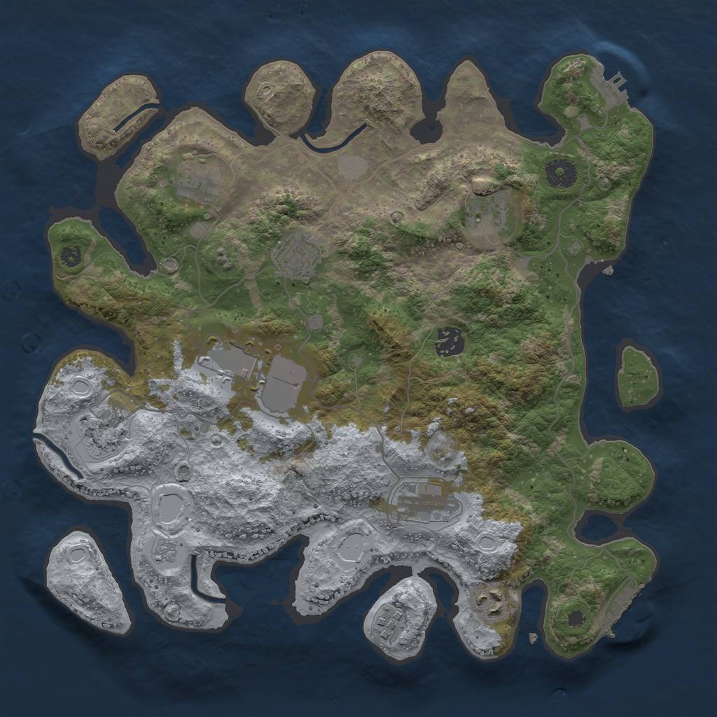 Rust Map: Procedural Map, Size: 3500, Seed: 67075793, 15 Monuments
