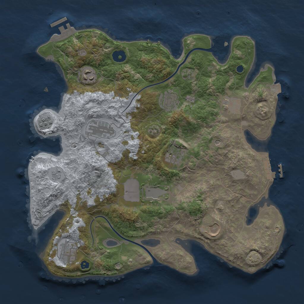 Rust Map: Procedural Map, Size: 3500, Seed: 94053014, 15 Monuments