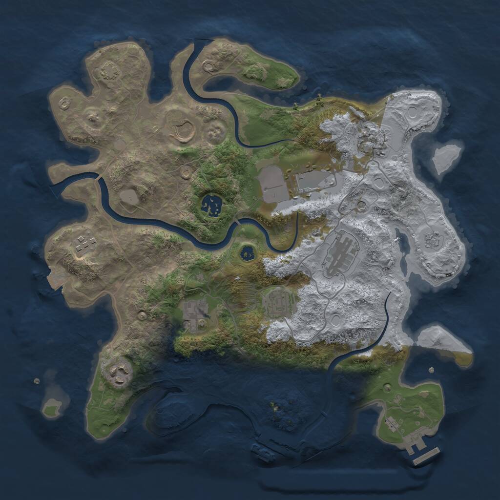 Rust Map: Procedural Map, Size: 3500, Seed: 59416679, 15 Monuments
