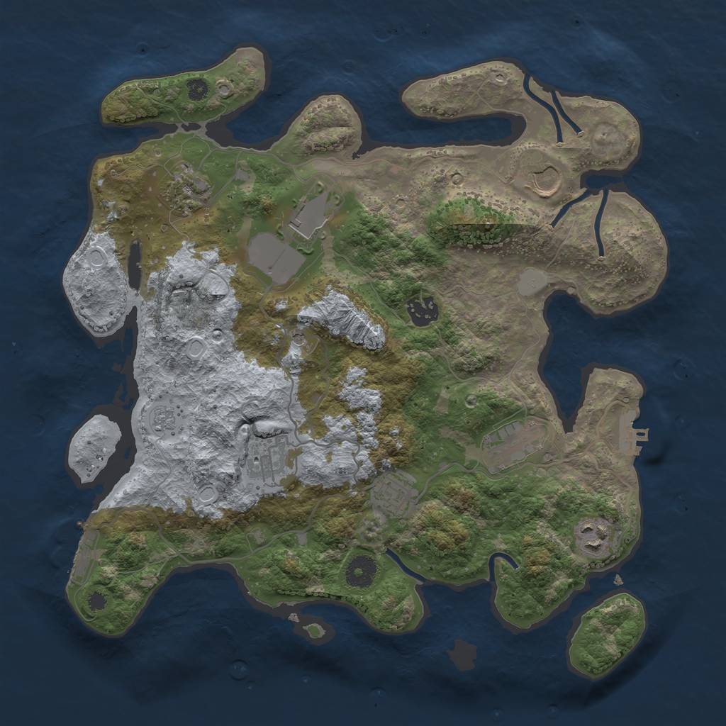 Rust Map: Procedural Map, Size: 3500, Seed: 37461249, 15 Monuments