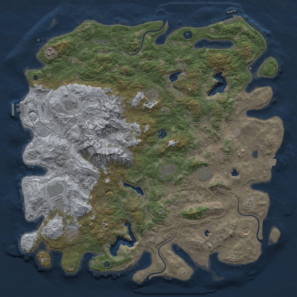 Rust Map: Procedural Map, Size: 5000, Seed: 29668590, 17 Monuments