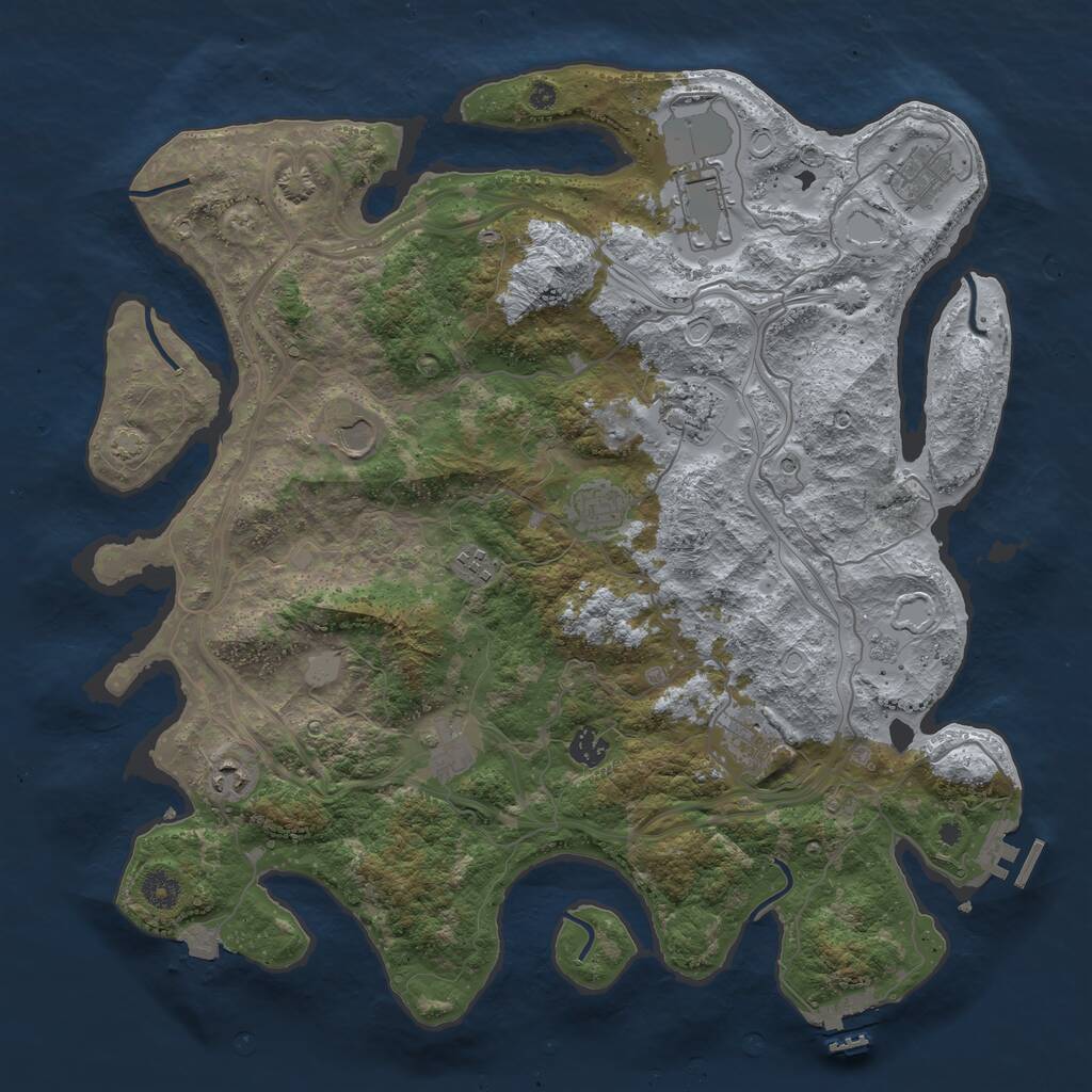 Rust Map: Procedural Map, Size: 4250, Seed: 1818668400, 16 Monuments
