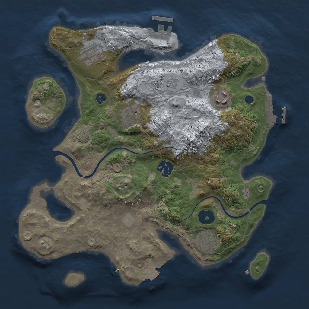 Rust Map: Procedural Map, Size: 3000, Seed: 1978888428, 10 Monuments