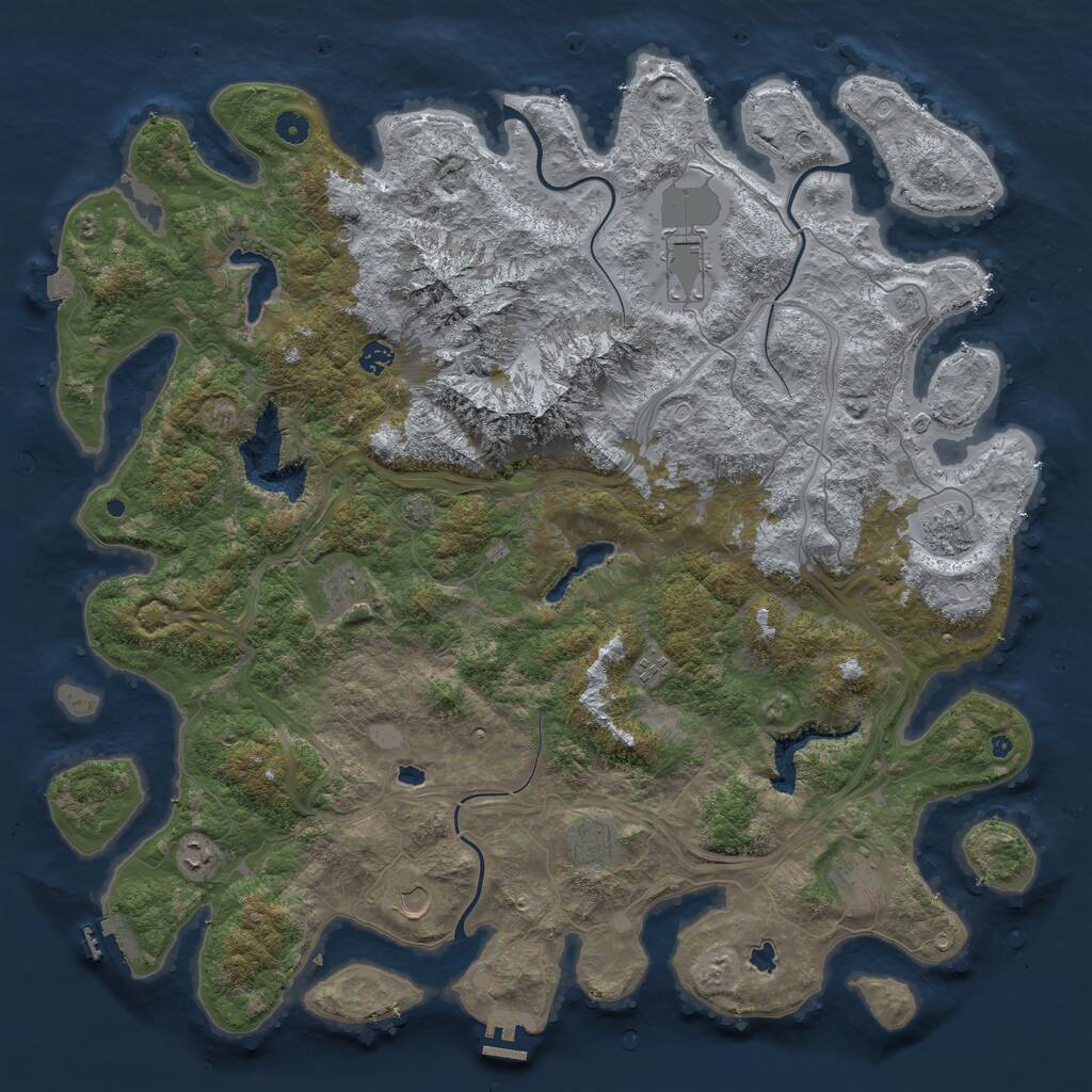 Rust Map: Procedural Map, Size: 5000, Seed: 8929342, 15 Monuments