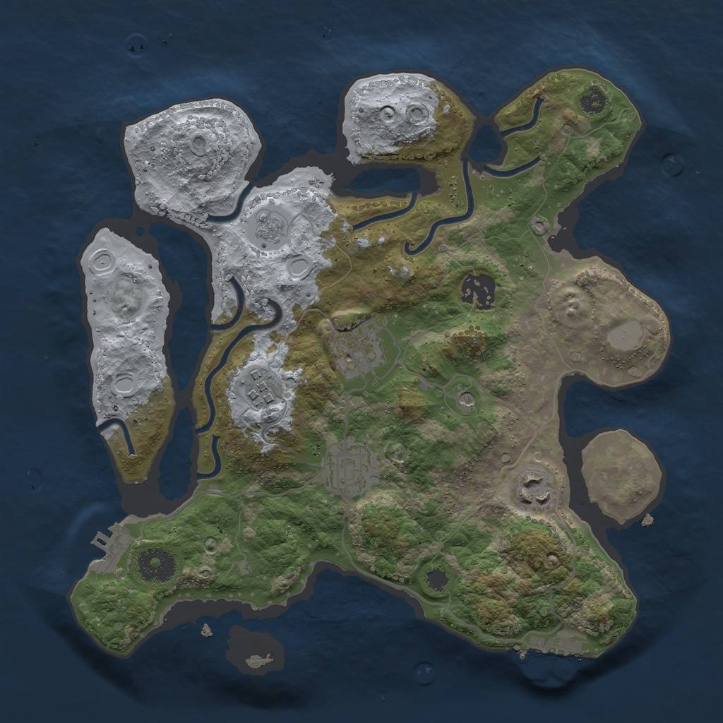 Rust Map: Procedural Map, Size: 3000, Seed: 897604962, 14 Monuments