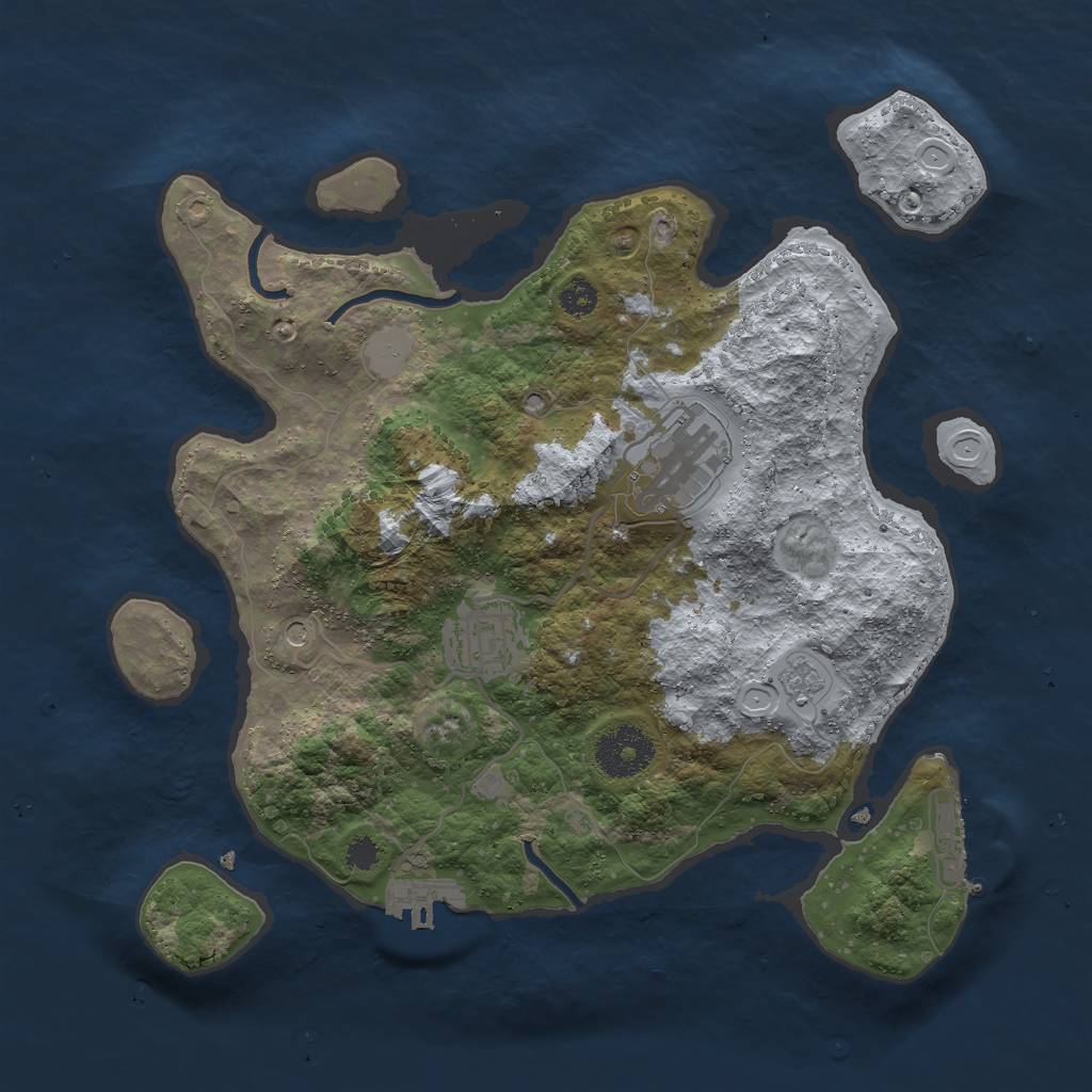 Rust Map: Procedural Map, Size: 3000, Seed: 2449567, 11 Monuments