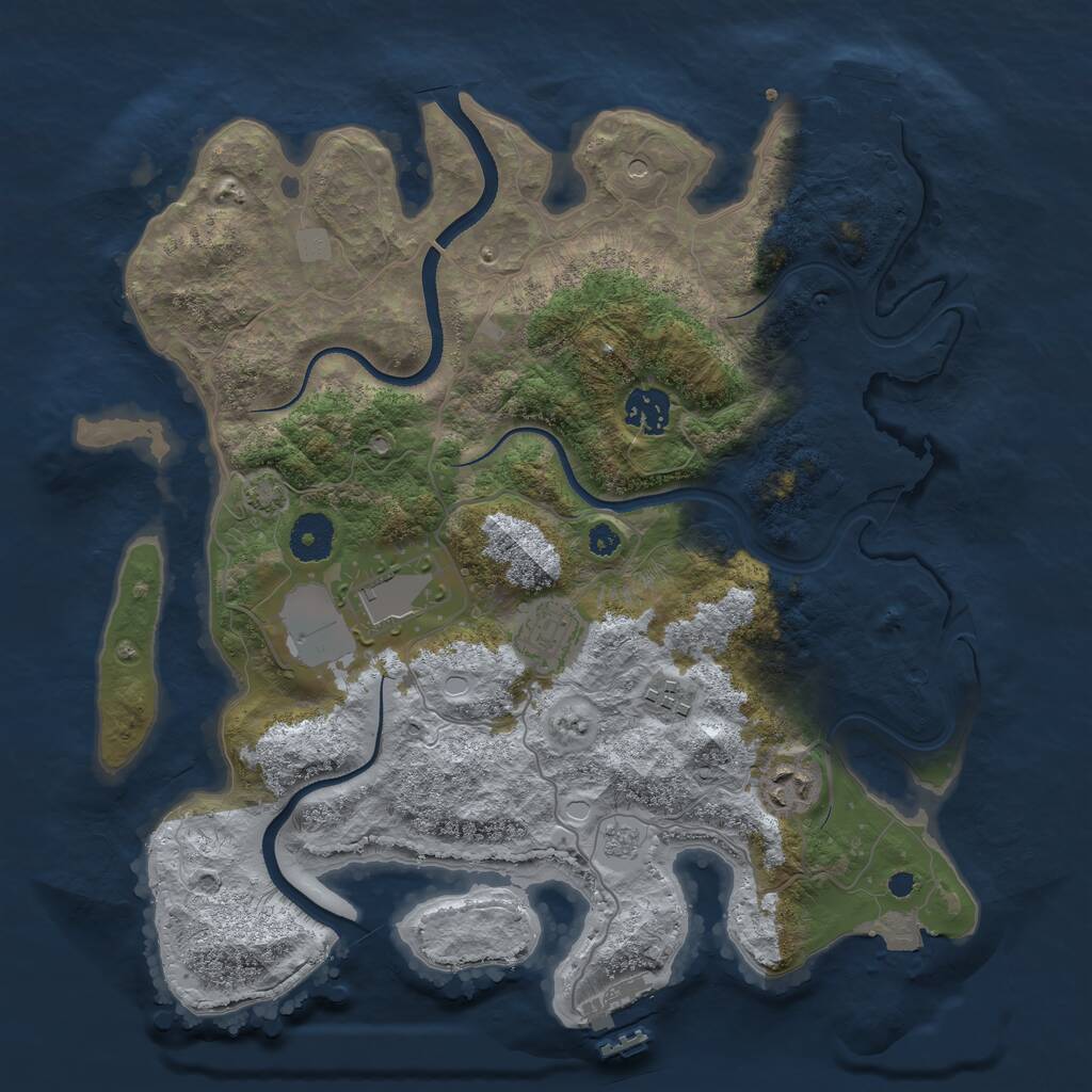 Rust Map: Procedural Map, Size: 3500, Seed: 89819372, 11 Monuments