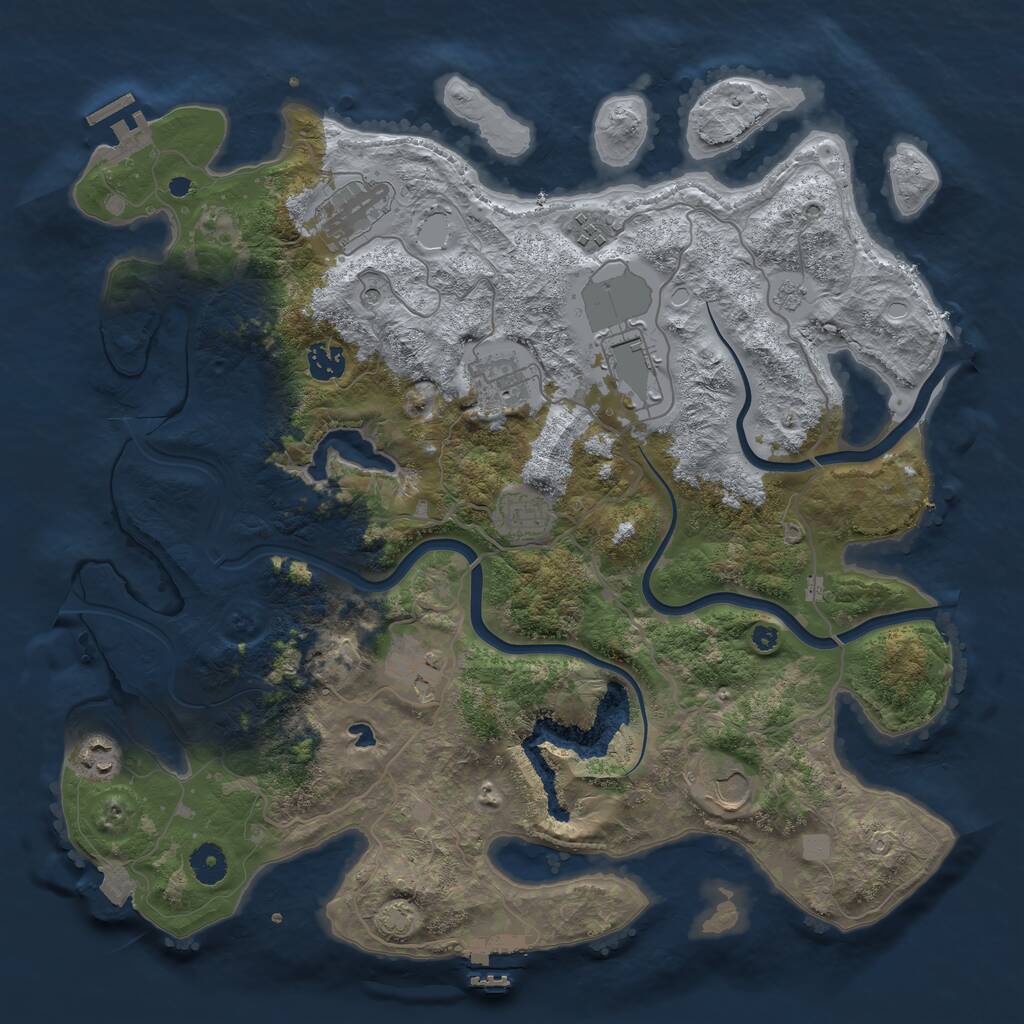 Rust Map: Procedural Map, Size: 4000, Seed: 3820471, 15 Monuments