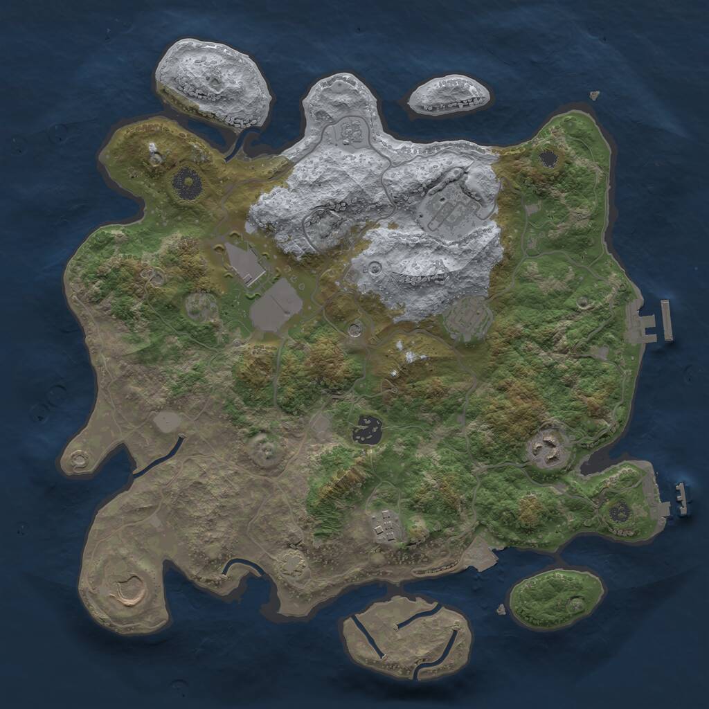 Rust Map: Procedural Map, Size: 3500, Seed: 1757385062, 13 Monuments