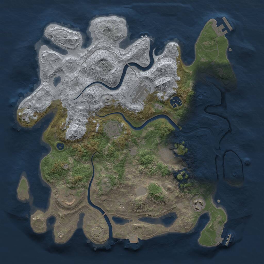 Rust Map: Procedural Map, Size: 3500, Seed: 19579893, 13 Monuments