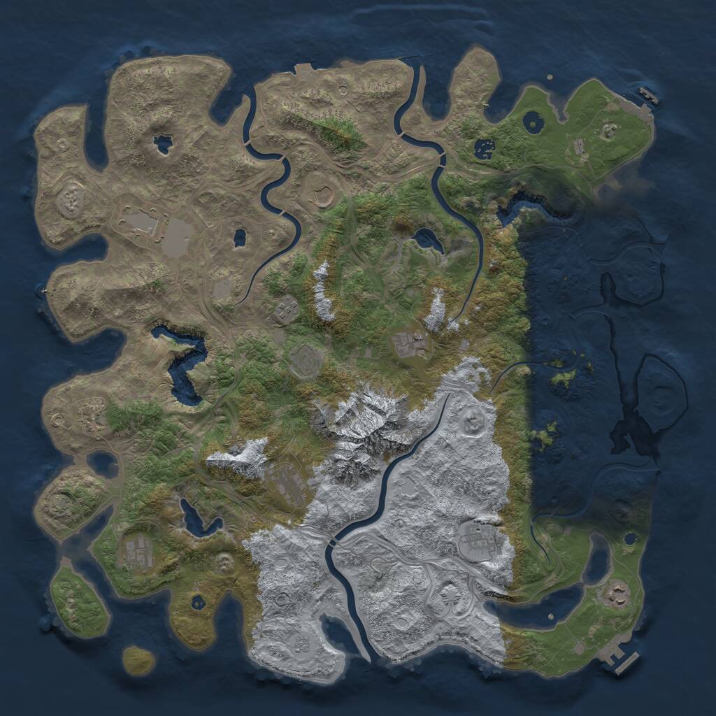 Rust Map: Procedural Map, Size: 5000, Seed: 9586745, 17 Monuments