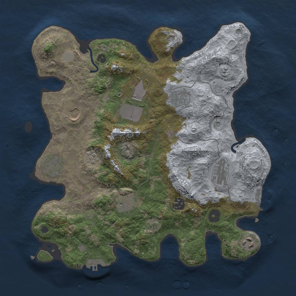 Rust Map: Procedural Map, Size: 3500, Seed: 36389848, 18 Monuments