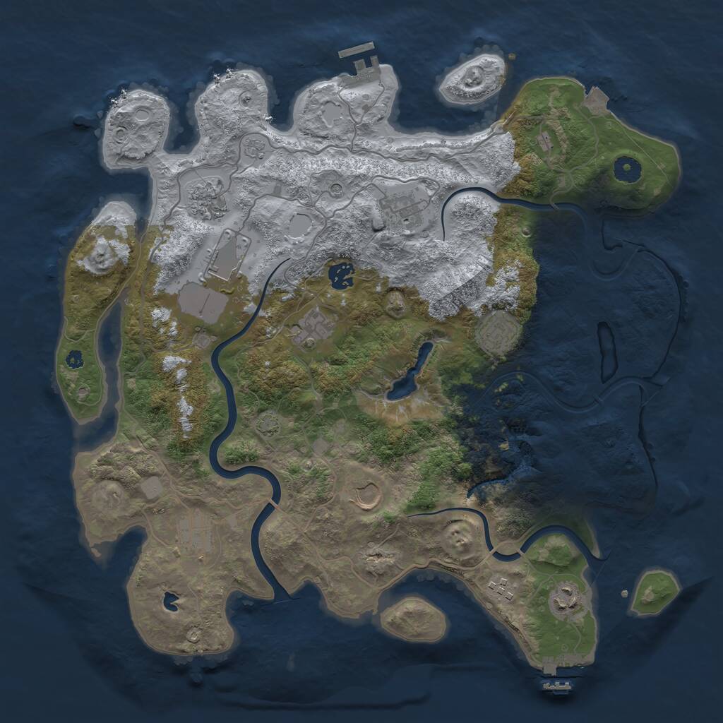 Rust Map: Procedural Map, Size: 4000, Seed: 89547, 16 Monuments