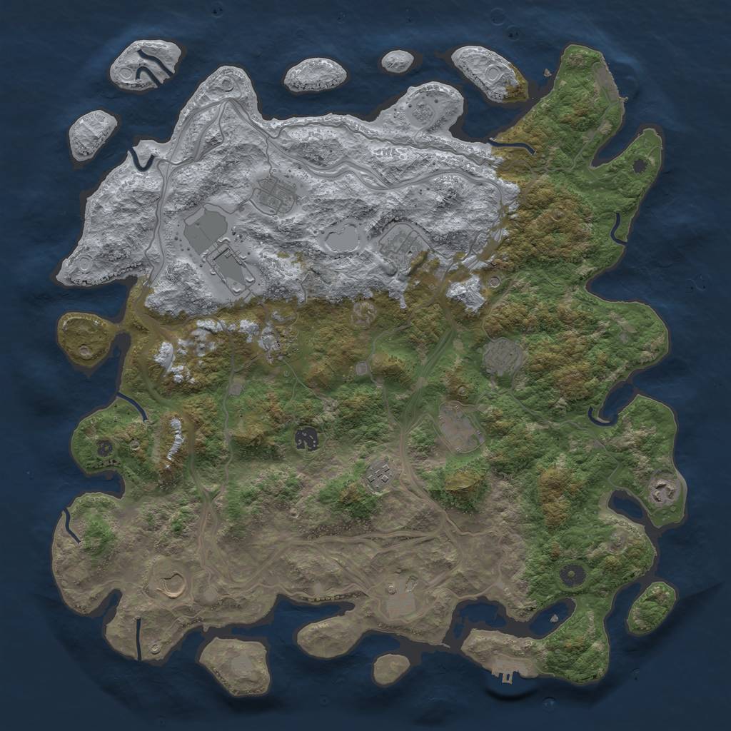 Rust Map: Procedural Map, Size: 4500, Seed: 6485975, 20 Monuments